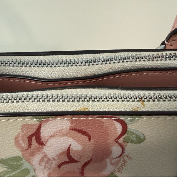 Coach Rose Print Satchel - Cream and Pink - Picture 5 of 7